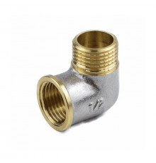 Угольник латунь никель Ду 15 (1/2") ВР/НР 9002 ГОСТ 32585-2013 Aquasfera 9002-01