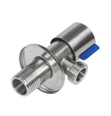 Кран нерж бытовой угловой с отражателем V230 G1/2" Ру10 НР флажок кран-букса SantechSystems