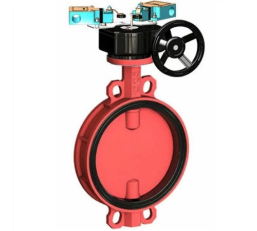 Затвор дисковый чугунный VPI4448R2C-08EP Ду 65 Ру16 с редуктором и концевыми выключателями Tecofi для надежной работы

